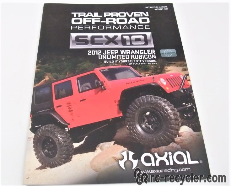 Axial SCX10 2012 Jeep Wrangler Unlimited Rubicon Manual Kit Version AX90027