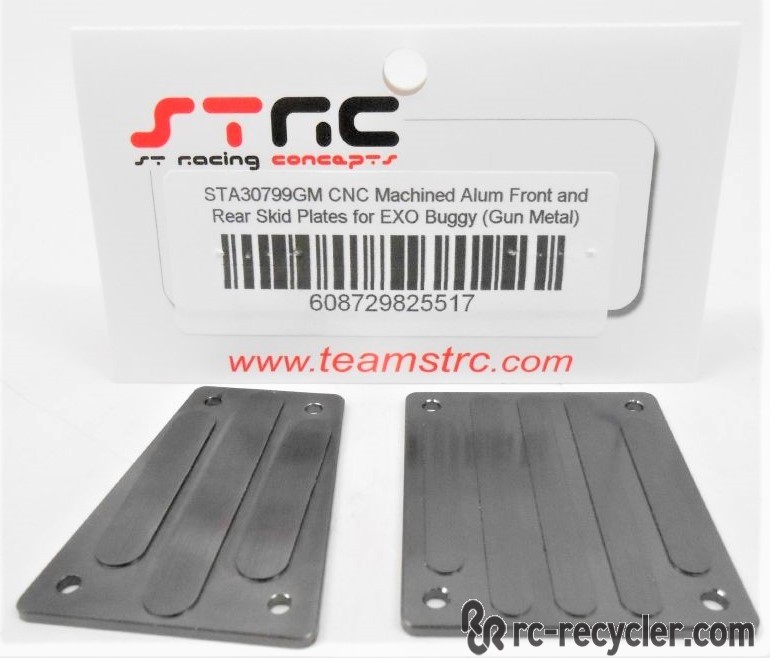 STRC Gray Aluminum Front Rear Skid Plates Axial EXO Terra Buggy STA30799GM