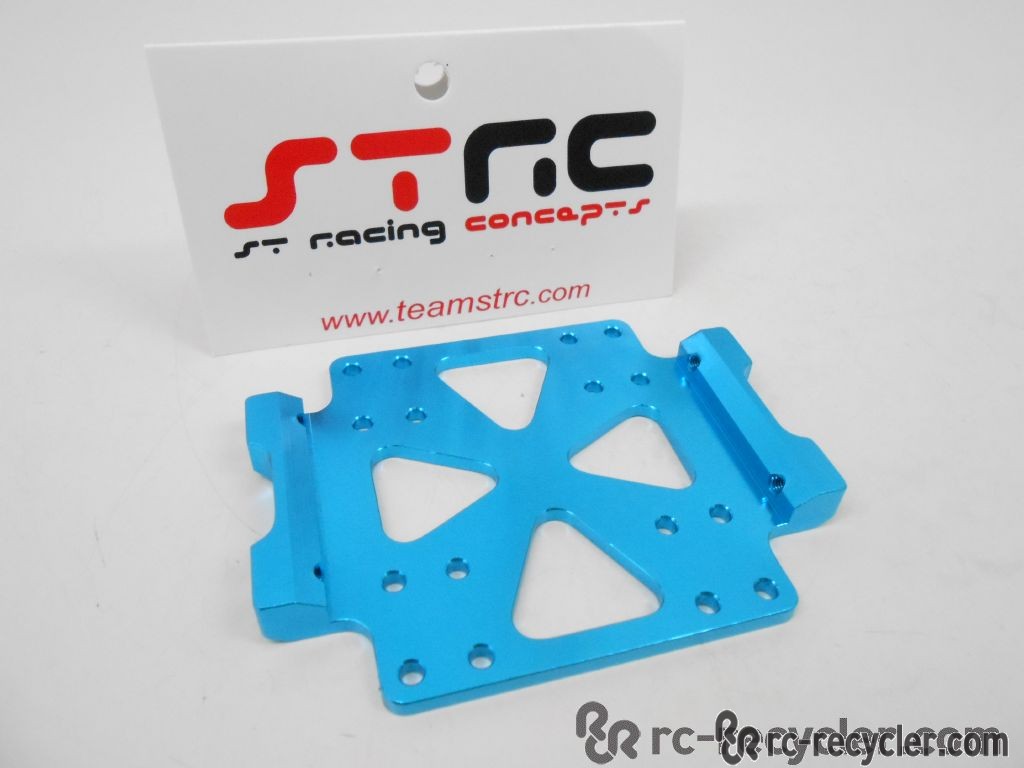 STRC Tamiya CR01 Machined Aluminum Center Skid Plate (Blue) STT95887B Scale Crawler