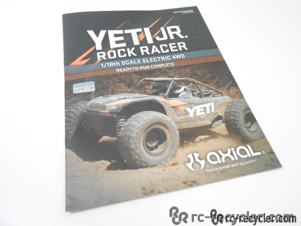 Axial Yeti JR. 4WD Rock Racer Instruction Parts Manual 1/18 Scale Electric Buggy