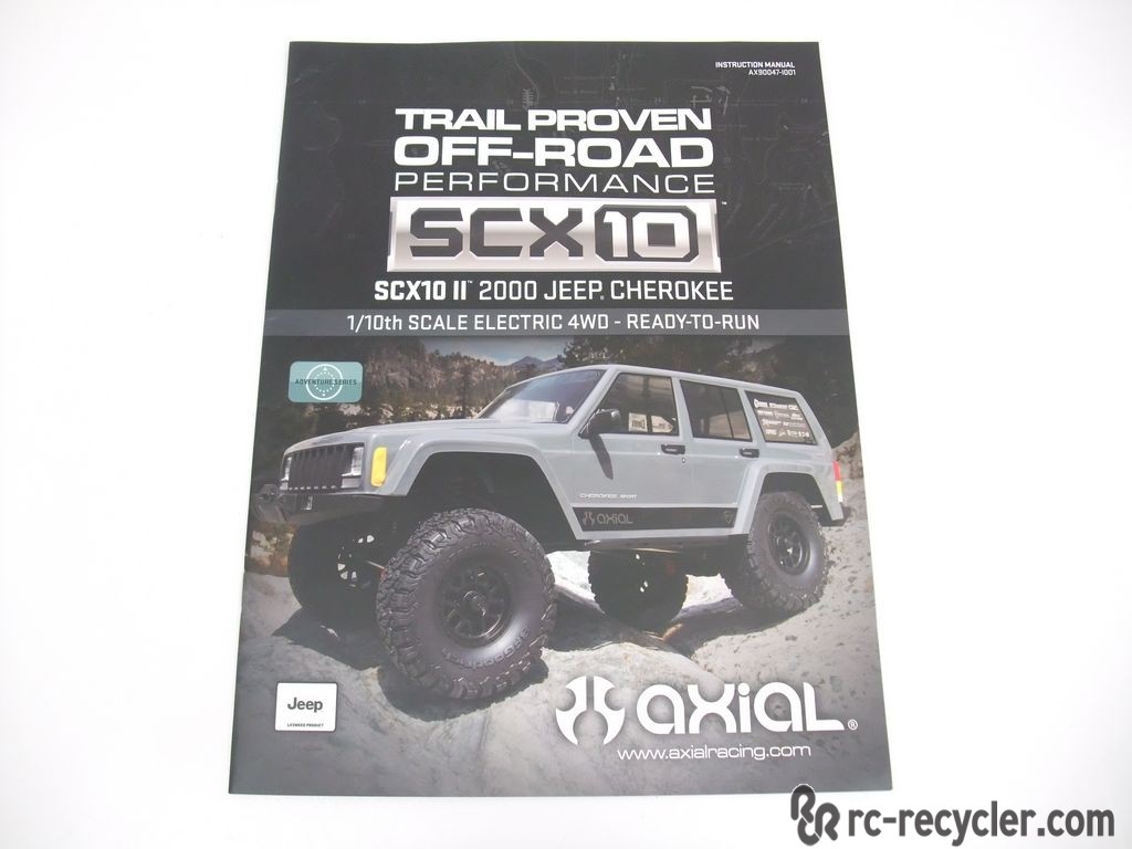 Axial SCX10 II 2000 Jeep Cherokee Scale Electric 4WD RTR Instruction Manual AX90047-1001