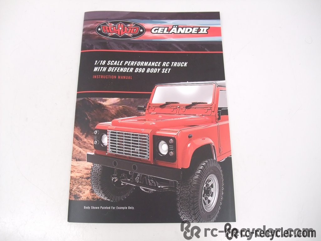 RC4WD Gelande II 1/18 Scale D90 Assembly Instruction Manual Z-RTR0026