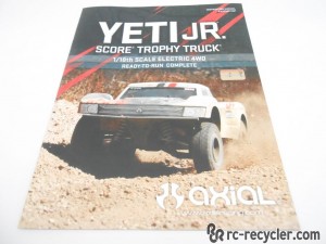 Axial Yeti JR. Score Trophy 4WD Instruction Parts Manual 1/18 Scale Electric Buggy