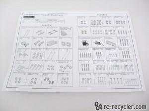 Exceed RC MaxStone 8 4WD Parts List Spec Sheet